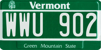VT license plate WWU902