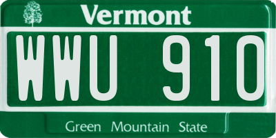 VT license plate WWU910