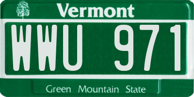 VT license plate WWU971