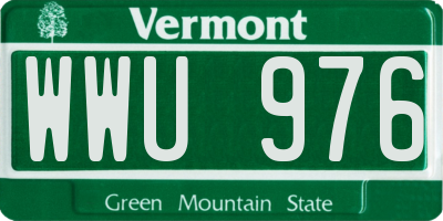 VT license plate WWU976