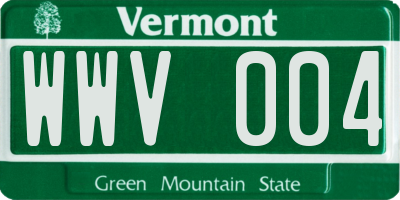 VT license plate WWV004