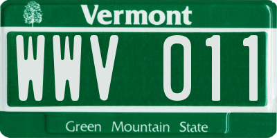 VT license plate WWV011