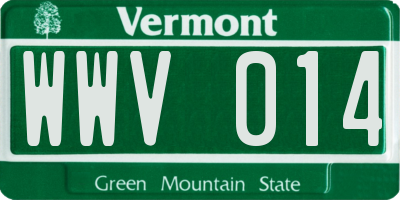 VT license plate WWV014