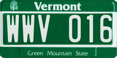 VT license plate WWV016