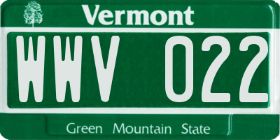 VT license plate WWV022