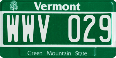 VT license plate WWV029
