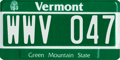 VT license plate WWV047