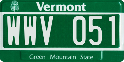 VT license plate WWV051