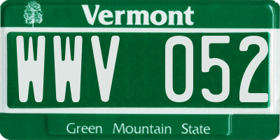 VT license plate WWV052