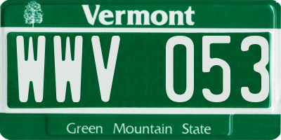 VT license plate WWV053