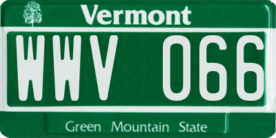 VT license plate WWV066