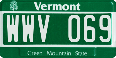 VT license plate WWV069