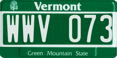 VT license plate WWV073