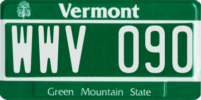 VT license plate WWV090