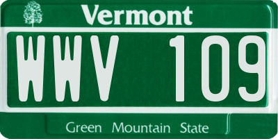 VT license plate WWV109