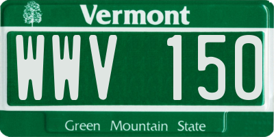 VT license plate WWV150