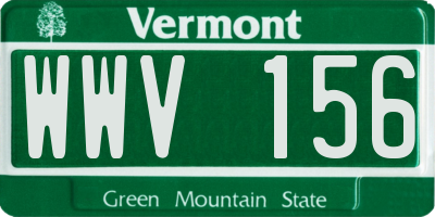 VT license plate WWV156