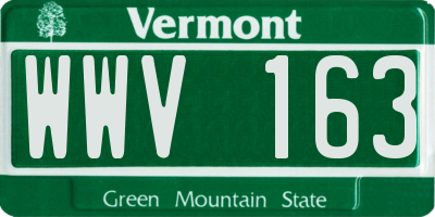 VT license plate WWV163