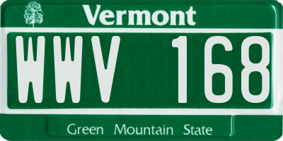 VT license plate WWV168