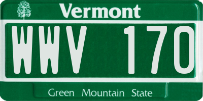 VT license plate WWV170