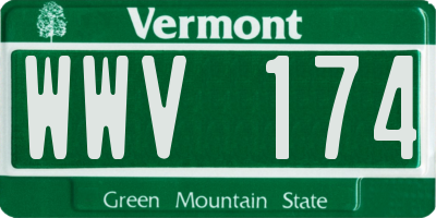 VT license plate WWV174