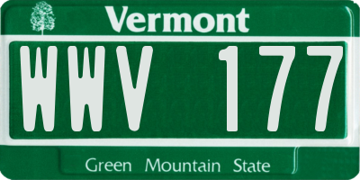 VT license plate WWV177