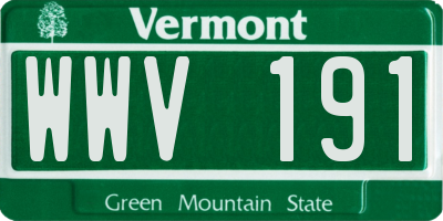 VT license plate WWV191