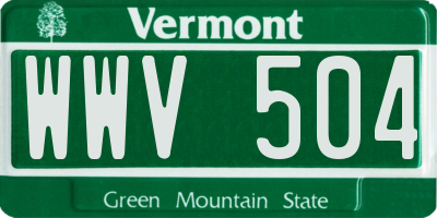 VT license plate WWV504