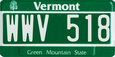 VT license plate WWV518
