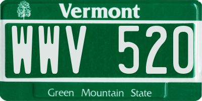 VT license plate WWV520