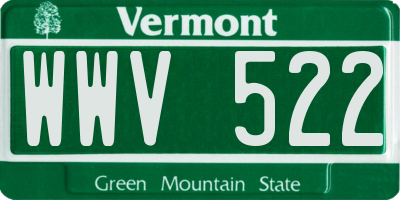 VT license plate WWV522