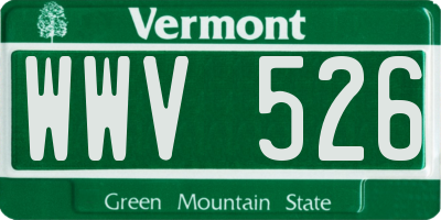 VT license plate WWV526