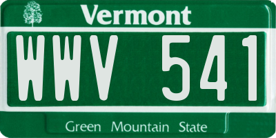 VT license plate WWV541