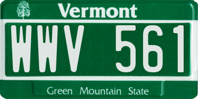 VT license plate WWV561