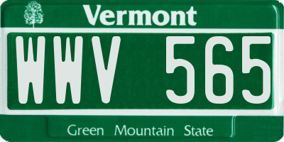 VT license plate WWV565