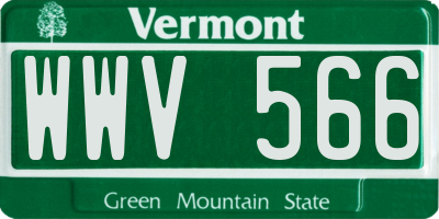 VT license plate WWV566