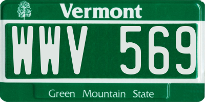 VT license plate WWV569