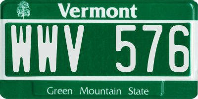 VT license plate WWV576