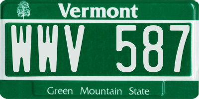 VT license plate WWV587