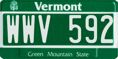 VT license plate WWV592