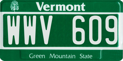 VT license plate WWV609