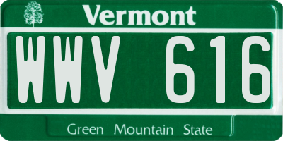 VT license plate WWV616