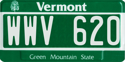 VT license plate WWV620