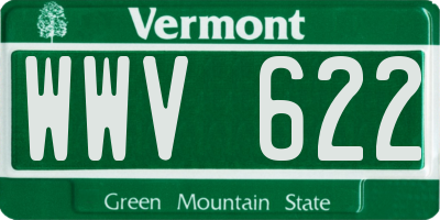 VT license plate WWV622