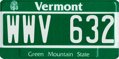 VT license plate WWV632