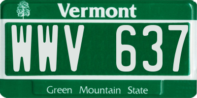 VT license plate WWV637