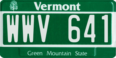 VT license plate WWV641