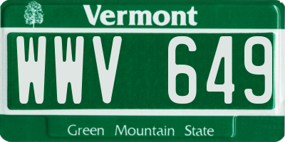 VT license plate WWV649