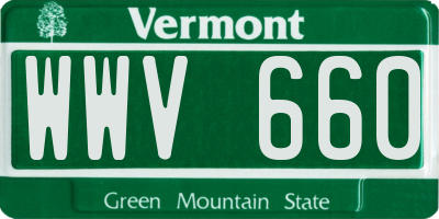 VT license plate WWV660