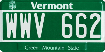 VT license plate WWV662